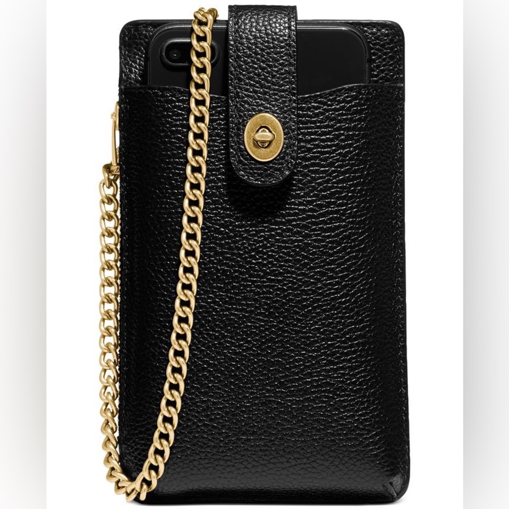 Coach Polished Pebble leather phone crossbody NWT